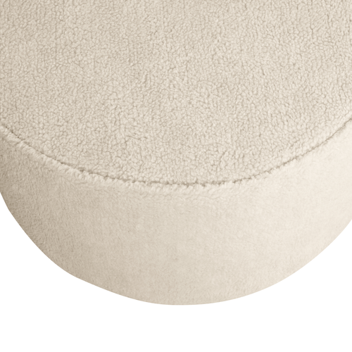 WOOOD poef laag Sara - Bouclé - Creme - 36xØ60cm - vtwonen shop