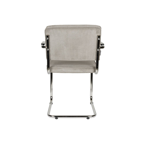 Zuiver Ridge Rib Eetkamerstoelen Armleuning Lichtgrijs - Set van 2