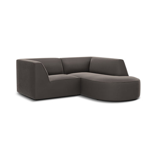 Cosmopolitan Design - Modulaire hoekbank rechts Siena 3-zits, flueel donkergrijs - 180x186x69cm