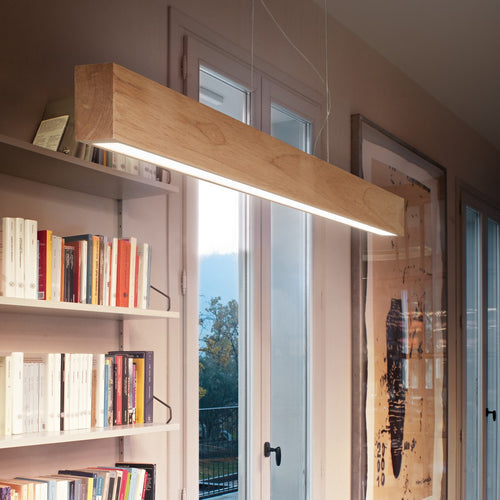 Ideal Lux CRAFT Geïntegreerde LED hanglamp hout, 3000K, niet dimbaar