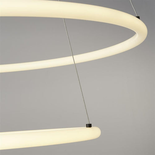 Searchlight Revolve 2-lichts LED-ringhanger, mat zwart 3000K