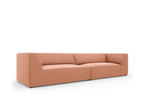 Micadoni Bank Ruby 4-zits, flueel, roze - 93x302x69cm
