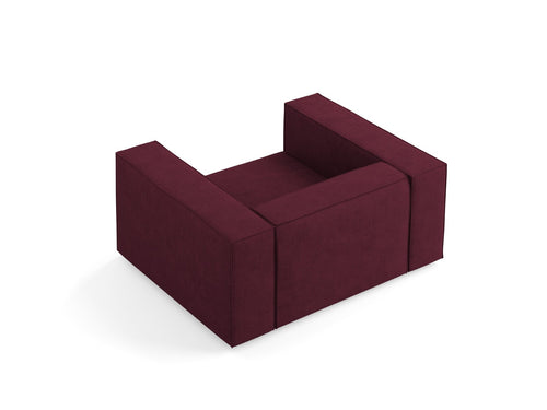Cosmopolitan Design Fauteuil Arendal chenille met ribbeleffect, robijn - 102x124x70cm