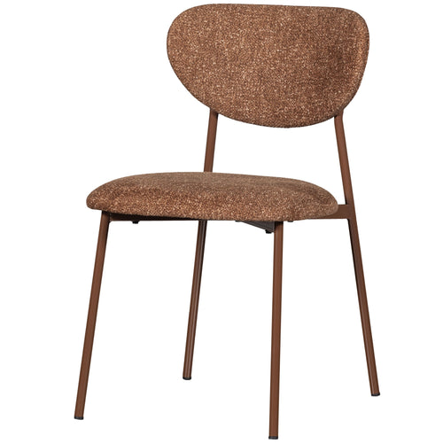 WOOOD eetkamerstoelen Valor - Polyester - Bruin - Set van 2