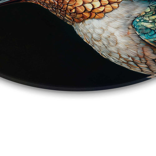 Reinders Kolibrie met bloemenkroon glasschilderij -  meerkleurig/multi color - woonkamer - Ø 50cm