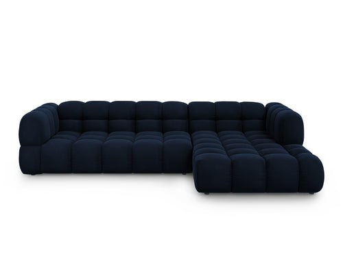 Cosmopolitan Design Modulaire hoekbank rechts Sky 4-zits, flueel, koningsblauw - 162x300x70cm
