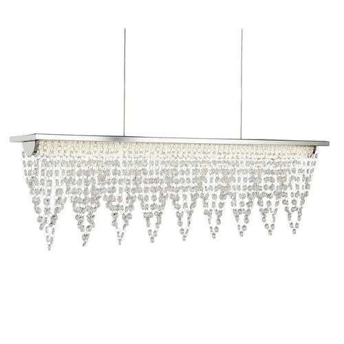 Searchlight Drape LED Bar Plafond Hanglamp Chroom Metaal & Helder Kristal