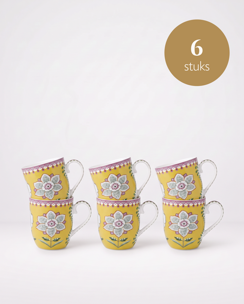 Pip Studio - Kleine Mokken - Lily & Lotus - Geel - Set van 6