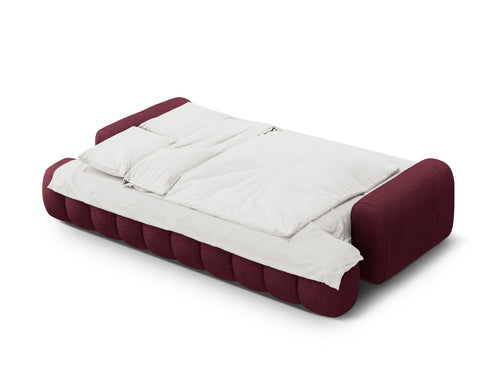 Cosmopolitan Design Slaapbank met opbergdoos Linz 4-zits, structurele stof bordeaux - 100x250x84cm