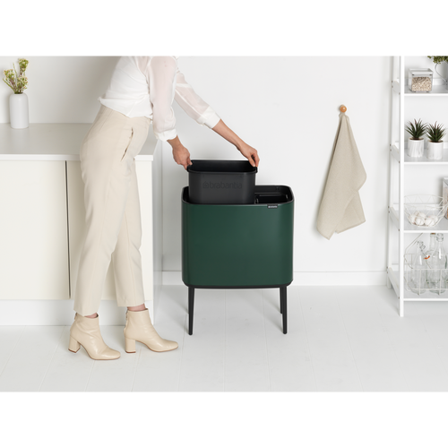 Brabantia Bo Touch Bin, met 2 binnenemmers, 11 + 23 liter - Pine Green