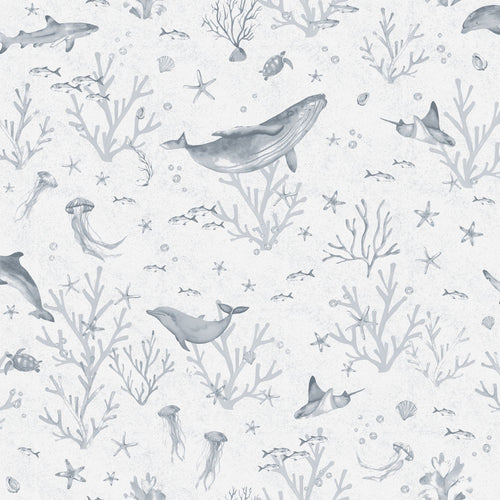 ESTAhome behang onderwaterwereld vergrijsd blauw - 50 x 900 cm - 131257 - vtwonen shop