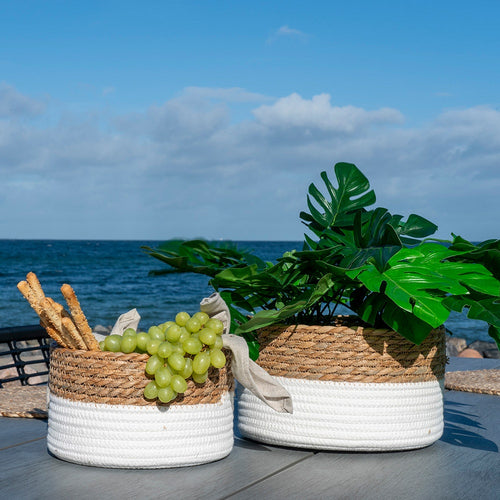 Artichok Feline katoenen manden wit - set van 2 - vtwonen shop