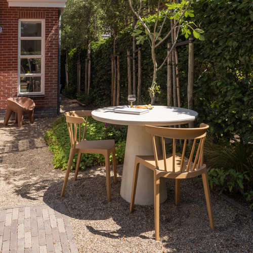 WOOOD tuintafel rond Kevon - Beton - Naturel - 76x100x100