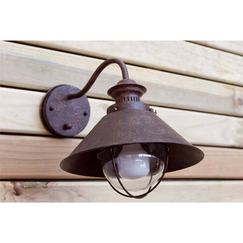 Faro Nautica - 1 Light Outdoor Dome Wandlamp Roestbruin, E27