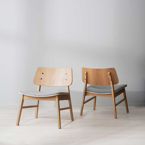 Rowico Home Nagano houten fauteuil naturel - met grijs zitkussen