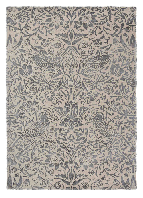 Laagpolig vloerkleed Morris & Co Pure Strawberry Thief Ink 28105 140x200 cm - vtwonen shop