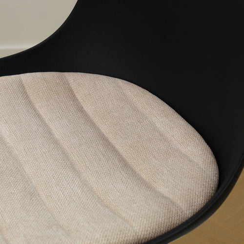 Nolon Nena-Liv Eetkamerstoel Zwart met Naturelbeige Zitkussen Zwarte Poten