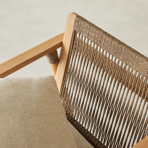 Tikamoon Tuinstoel met armleuning in massief acacia - Wit
