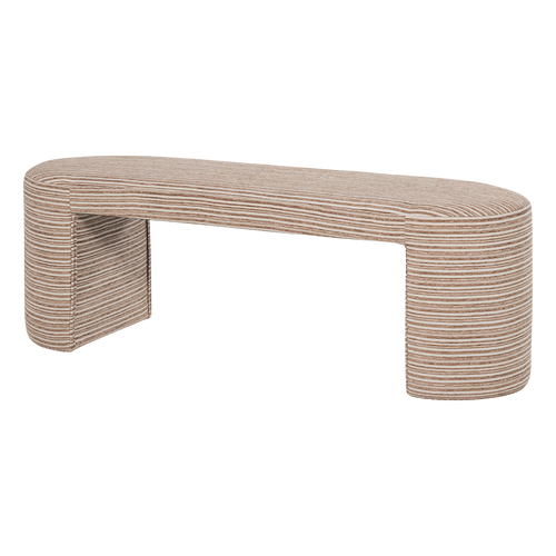 WOOOD gestoffeerd bankje Jacob - Streep Dessin - Lichtbruin - 46x130x46