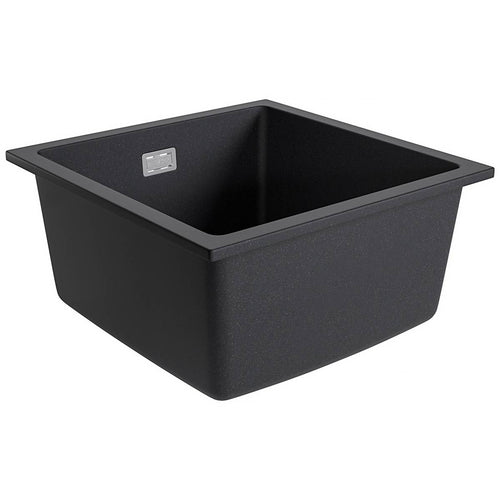 LOMAZOO spoelbak Pedri - opbouw - graniet - zwart - 40 x 40 cm