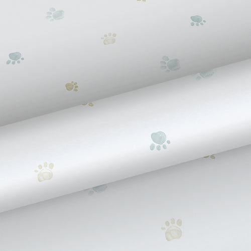 Sanders & Sanders behang pootafdrukken blauw, geel en wit - 53 cm x 10 m - 640584