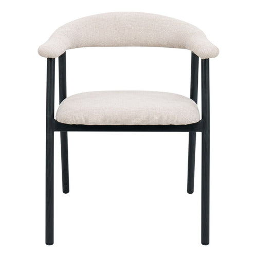 Giga Meubel Eetkamerstoel Mila - Beige/Zwart - 56x54x76cm - Set van 2 - vtwonen shop