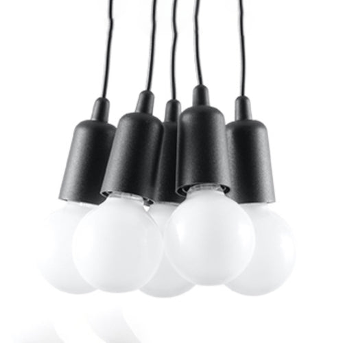Sollux Lighting Hanglamp DIEGO 5 zwart - 25x25x90cm
