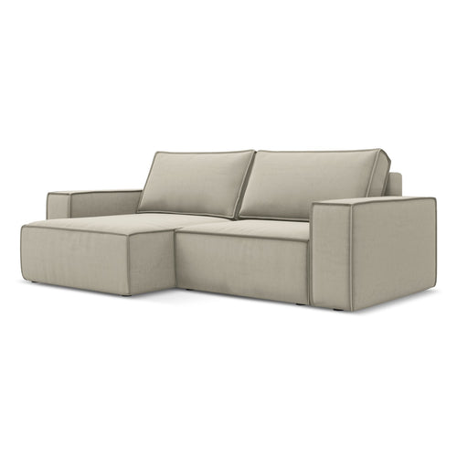 LaMiaSofa hoekbank links Livorno - velours - parel - 257x148x82