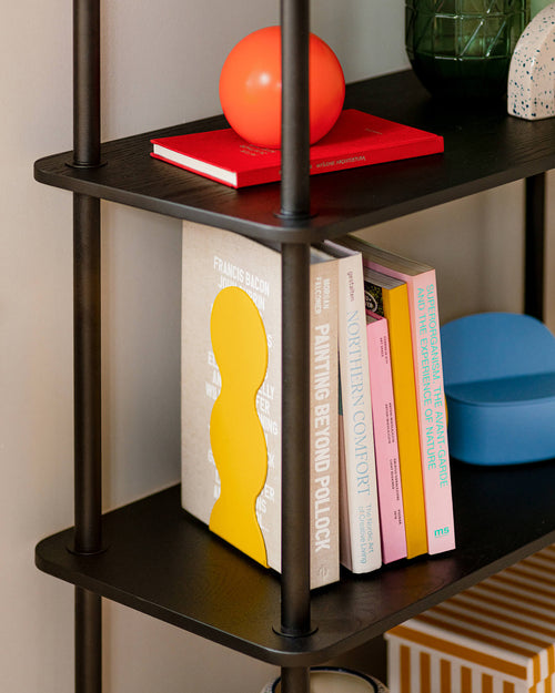 noo.ma Teidi 5-laags open wandkast - Vulcano Black, 80 x 35 x 163 cm