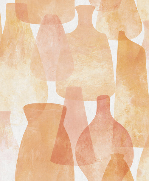 Sanders & Sanders behang aardewerk oranje en terracotta roze - 53 cm x 10 m - 640075 - vtwonen shop