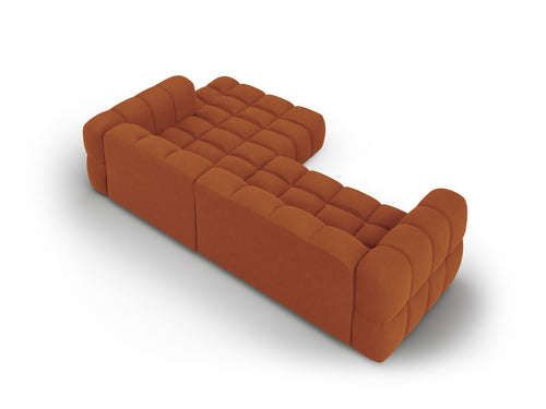 Cosmopolitan Design Modulaire hoekbank rechts Sky 4-zits, flueel, terracotta - 162x272x70cm