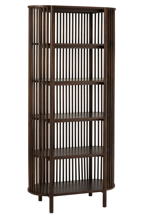 J-Line rek Conie 5 Planken - hout - donkerbruin