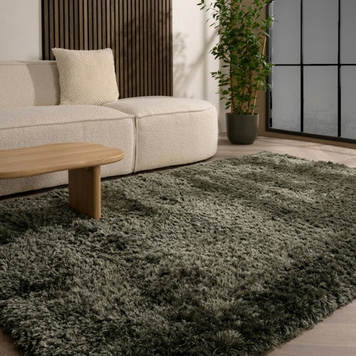 DÉJA Living Vloerkleed Sema - Olijfgroen Wol - 200x290cm