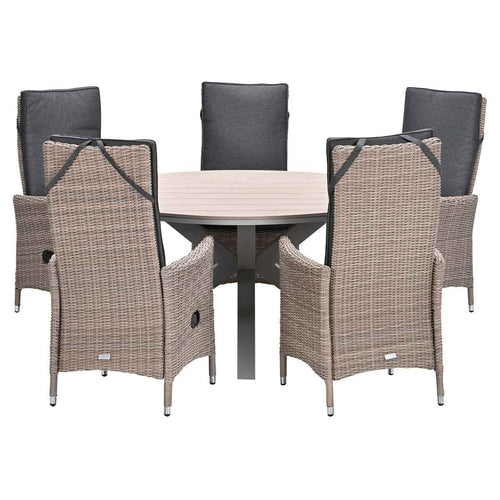 Garden Impressions tuinset Collin - Tulli - vintage willow - Ø148x75 cm - 6-delig