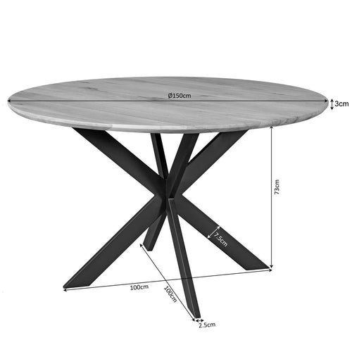 StarFurn Eettafel Ferris - Rond Bruin Hout - 150x150x76cm - vtwonen shop
