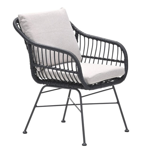 Margriet dining fauteuil- carbon black - zwart -desert sand
