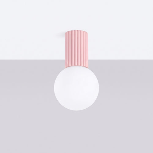 Sollux Lighting Plafondlamp HALO roze IP44 - 12x12x21cm