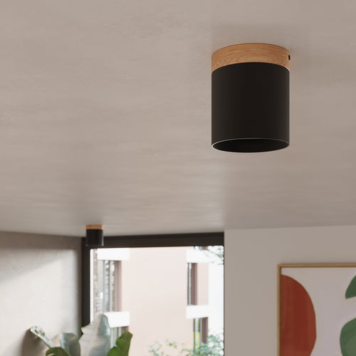 Sollux Lighting Plafondlamp RIF zwart - 12x12x14cm
