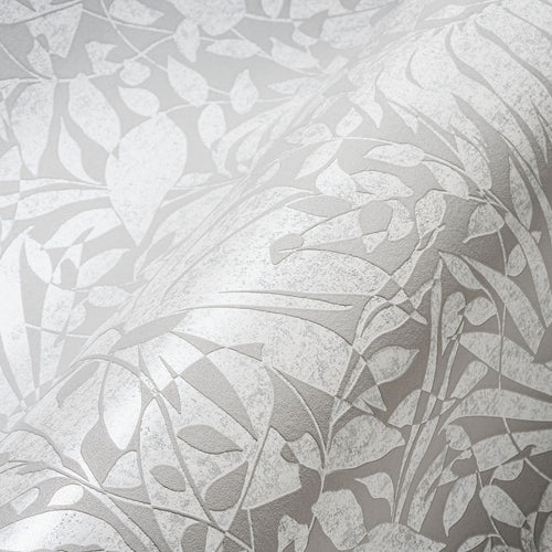 A.S. Création behang bloemen grijs, zilver en wit - 53 cm x 10.05 m - AS-388312