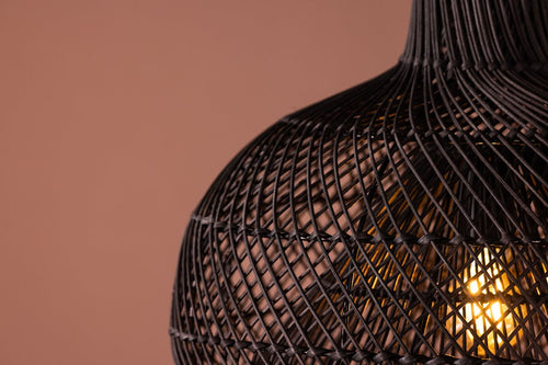 Rebellenclub Hanglamp Glen - ¿45 cm - Zwart Rattan - vtwonen shop