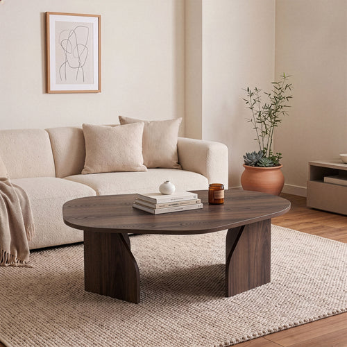 Calicosy - ROCK Salontafel met brede poten - Steen - 60x100x35 cm