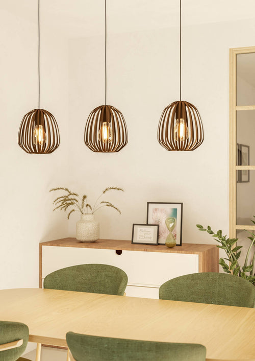 EGLO hanglamp Espinal - 3xe27 - b 90 cm - brons - staal - vtwonen shop