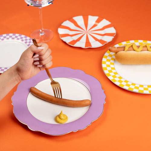 Kare Design Borden Harlequin Ø27cm paars (6/set)