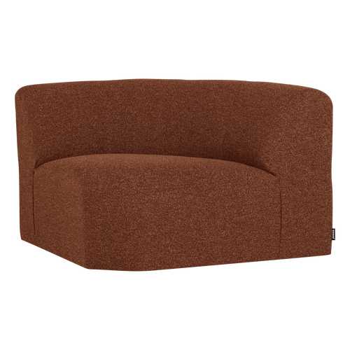 WOOOD hoekelement rond Mojo Base - Bouclé - Roestbruin Melange - 74x110x110