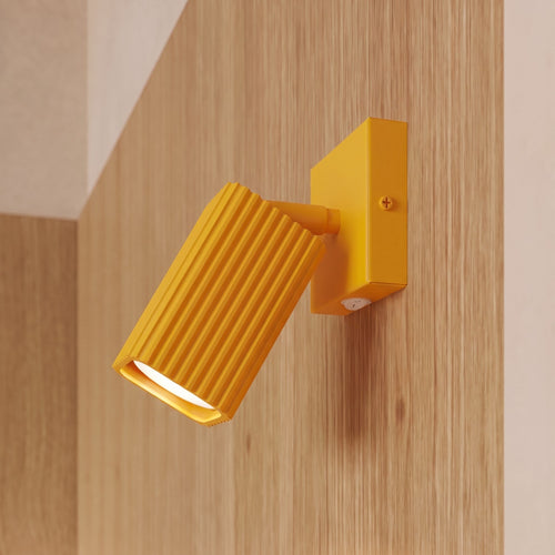 Sollux Lighting Wandlamp RAYO geel met schakelaar - 8x16x16cm