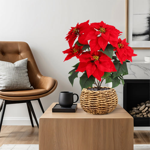Maxifleur Kerstster Poinsettia kunstplant 58cm in kweekpot