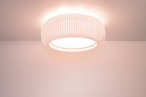 bpskoncept plafondlamp Oblo - wit en roze kunststof - diffuser