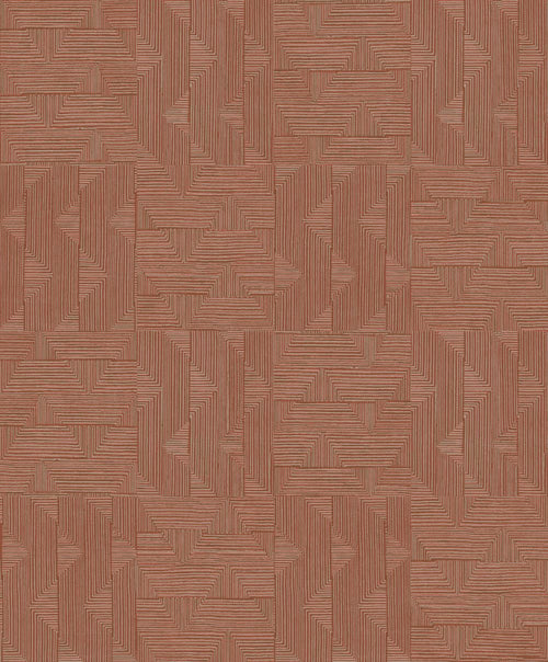 Masureel behang met structuur terracotta - 53 cm x 10.05 m - 630821 - vtwonen shop