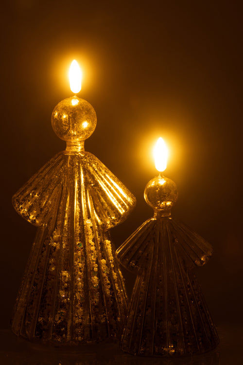 J-Line figuur Engel - glas - goud - large - LED