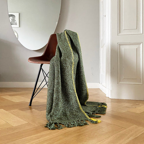 Malagoon plaid Melee - olijfgroen - 125x150cm